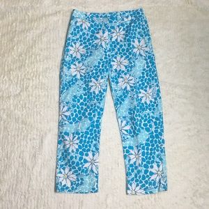 Lilly Pulitzer Vintage Aqua Blue Leopard Capris